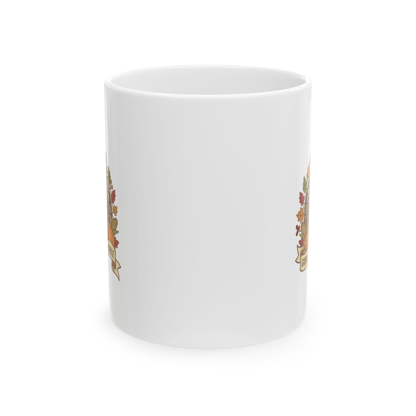 Thanksgiving "Gobble 'Til You Wobble" Ceramic Mug