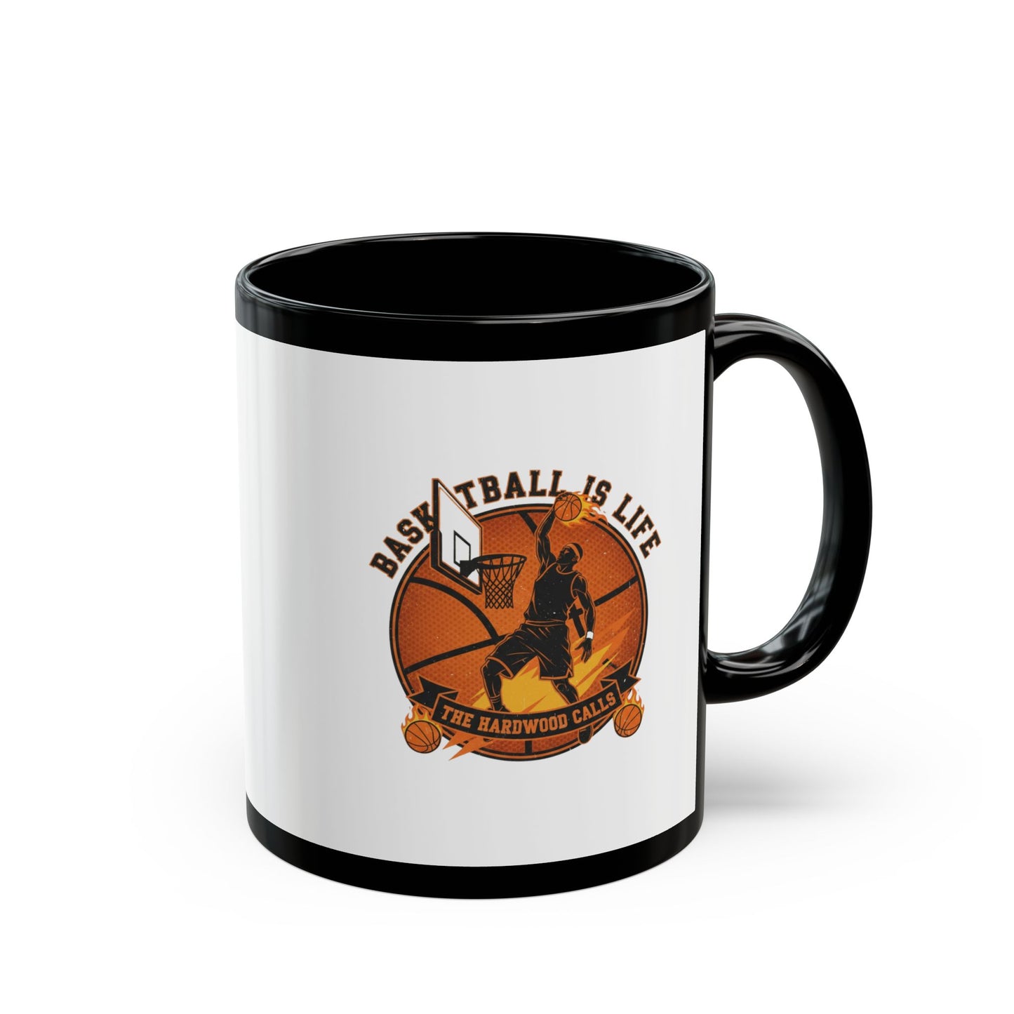 Basketball Is Life Black Mug