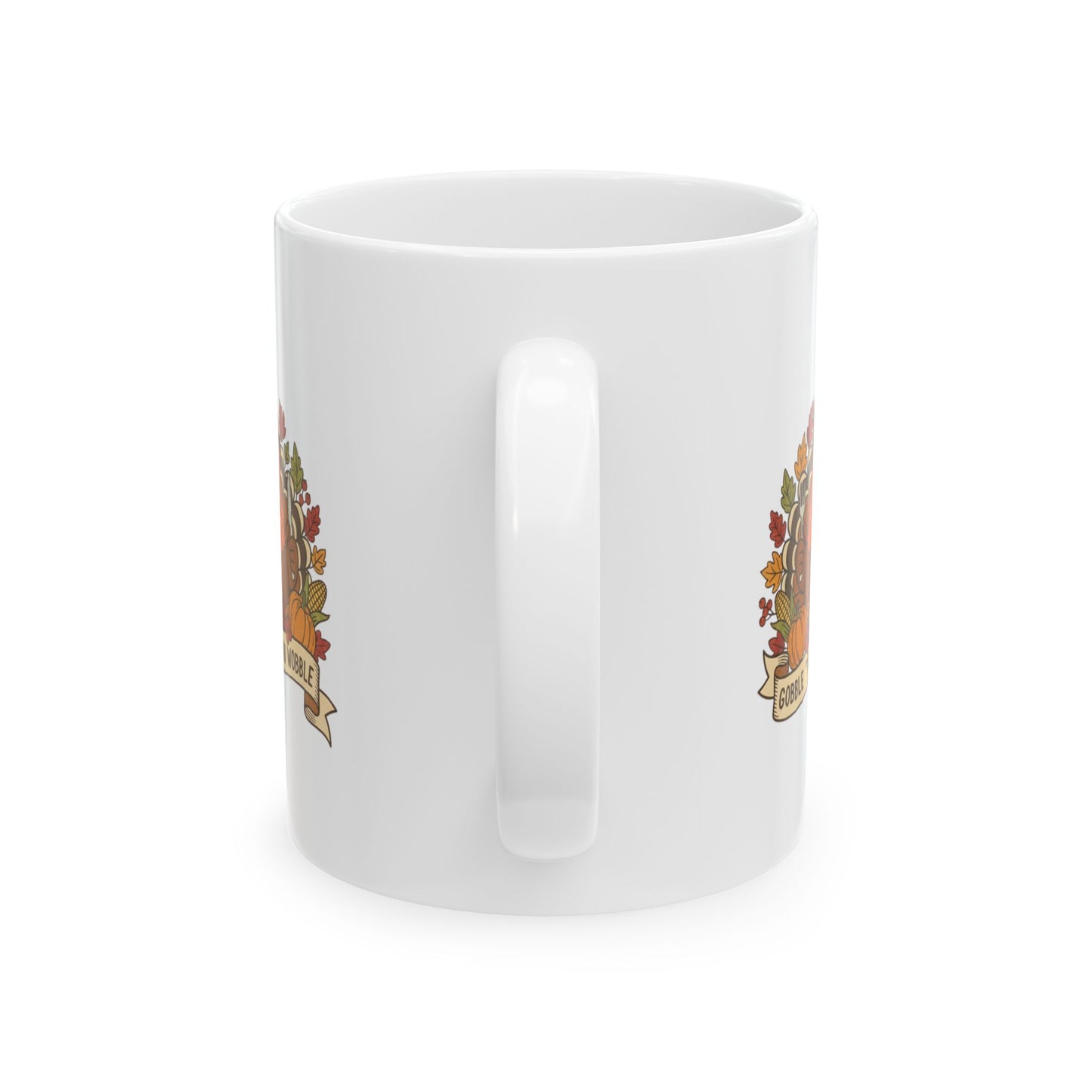 Thanksgiving "Gobble 'Til You Wobble" Ceramic Mug