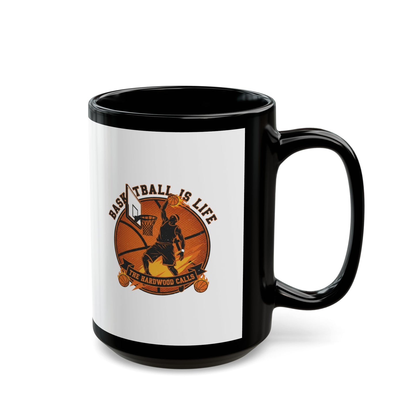 Basketball Is Life Black Mug