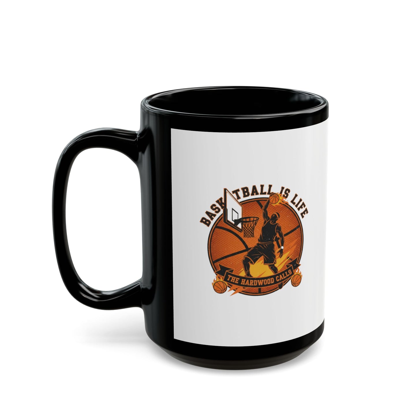 Basketball Is Life Black Mug