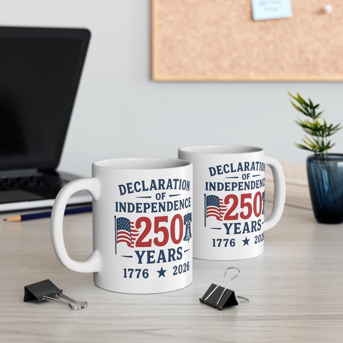 American Independence Celebration Mug | 250 Years of Declaration | 4th of July Gift, Patriotic Drinkware, Historical Commemorative Cup