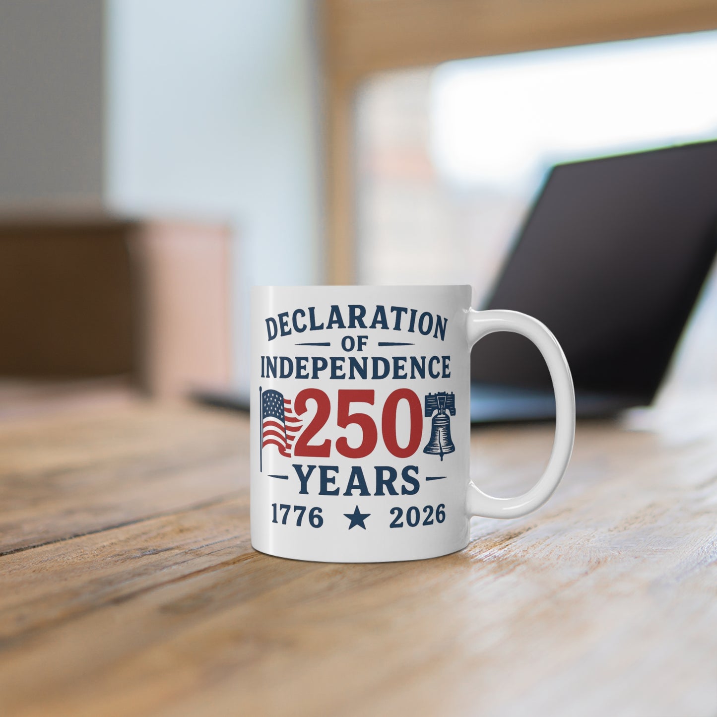 American Independence Celebration Mug | 250 Years of Declaration | 4th of July Gift, Patriotic Drinkware, Historical Commemorative Cup
