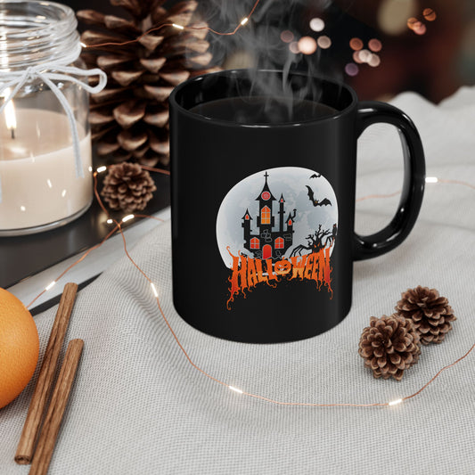 Spooky Halloween Mug | Black Ceramic Cup | Perfect for Fall, Witchy Vibes, Halloween Decor, Gift for Coffee Lovers