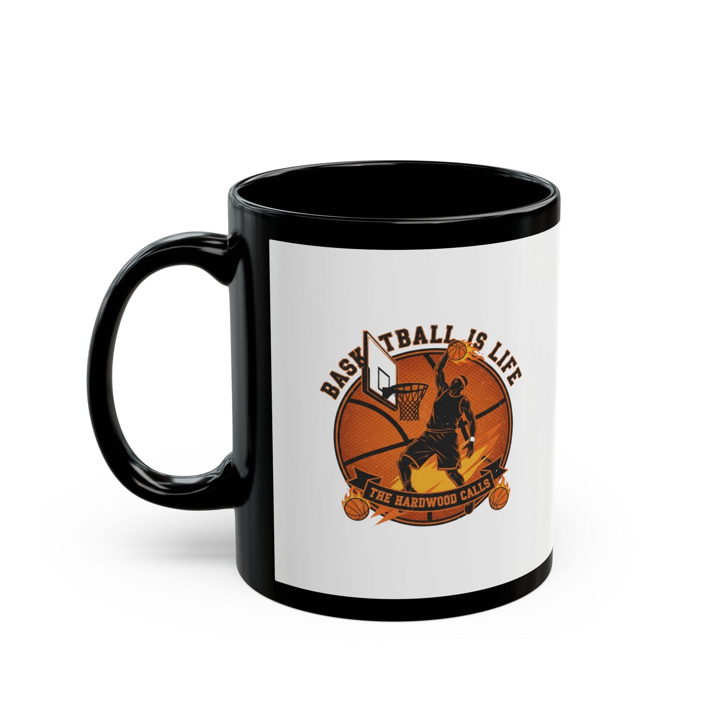 Basketball Is Life Black Mug