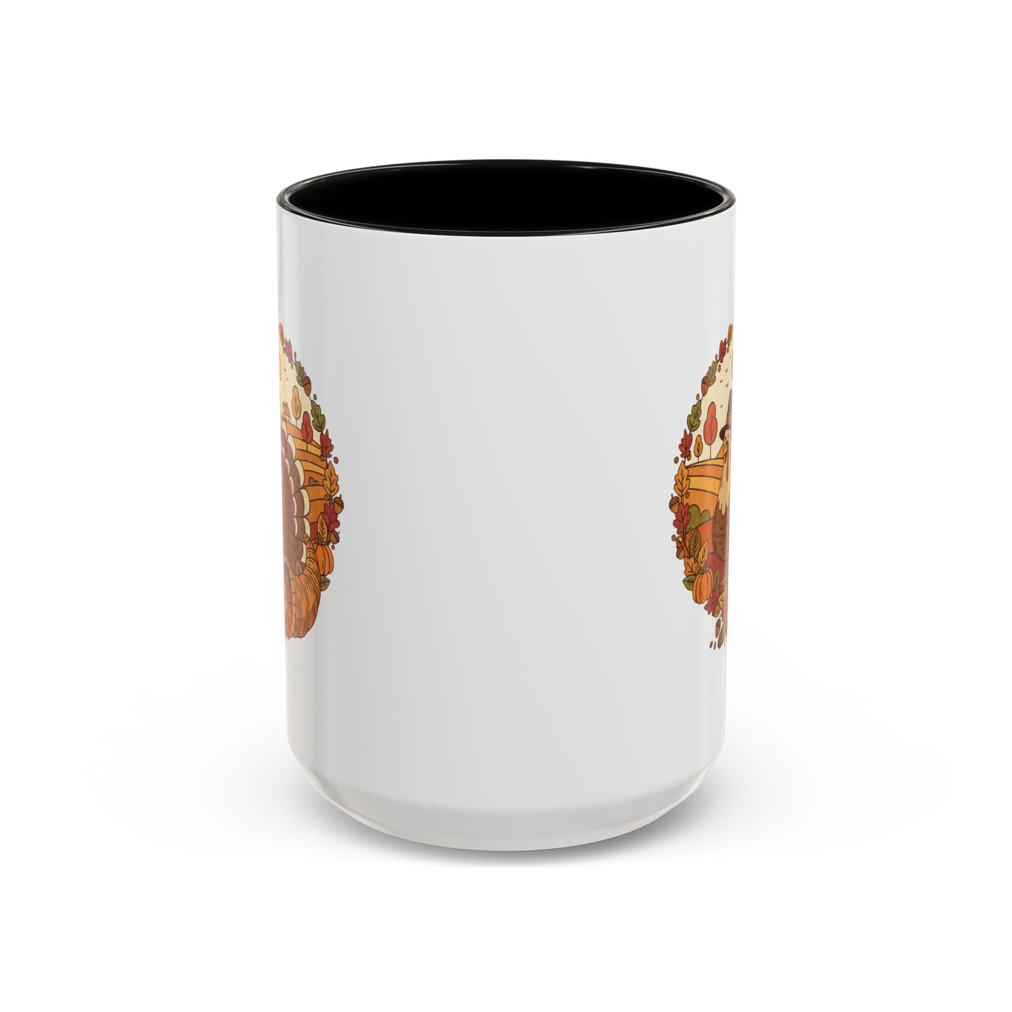 Thanksgiving Turkey Accent Coffee Mug - Various Colors