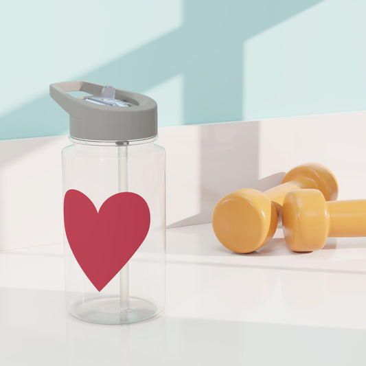 Heartfelt Tritan Water Bottle | Love Hydration, Fitness, Gift for Her, Workout Essential, Eco-Friendly Drinkware