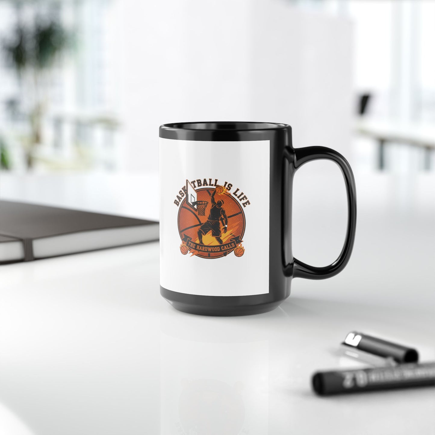 Basketball Is Life Black Mug