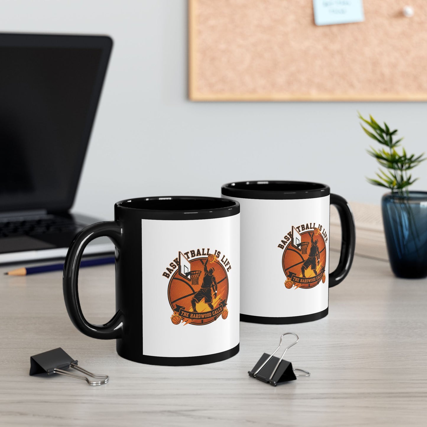 Basketball Is Life Black Mug