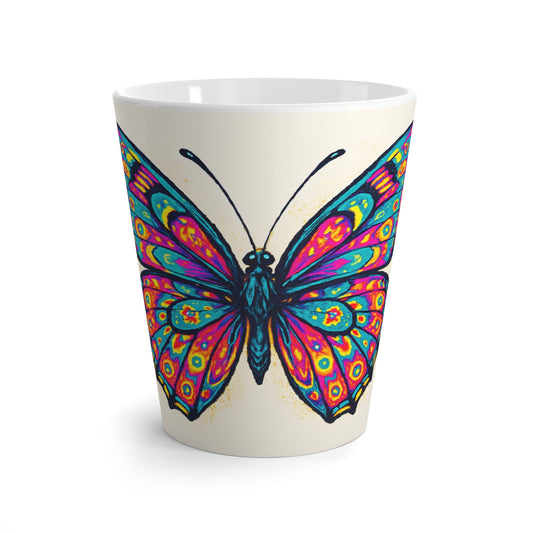 Colorful Butterfly Latte Mug | Artistic Coffee Cup, Gift for Nature Lovers, Home Decor, Tea Mug, Birthday Present